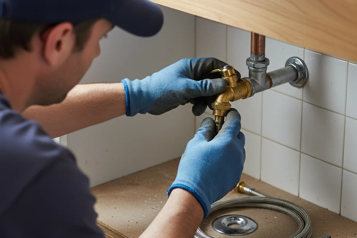 Shutoff valve and fitting work during Faucet and Fixture Repair in New Bloomfield